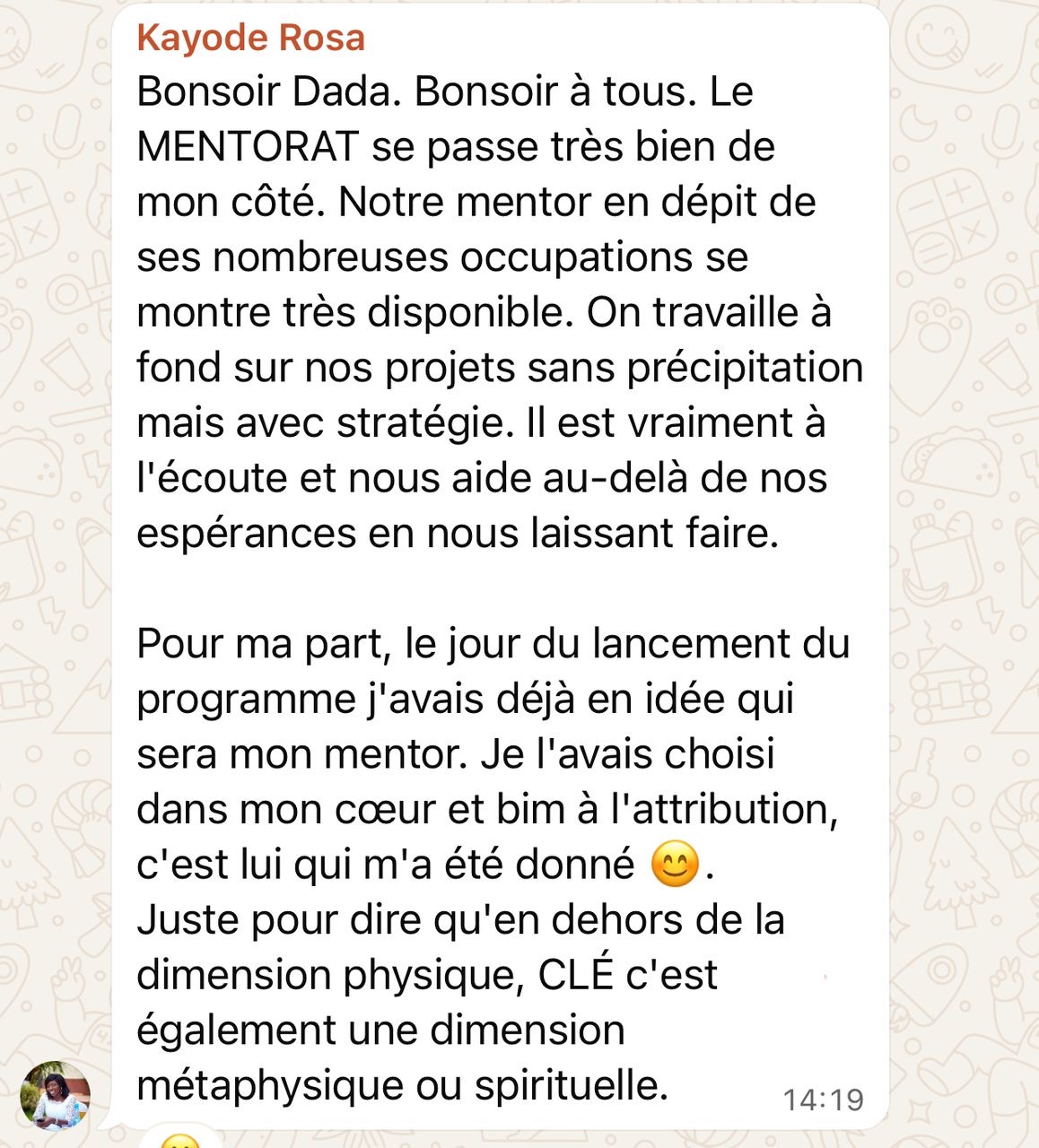 Témoignage de Kayode Rosa